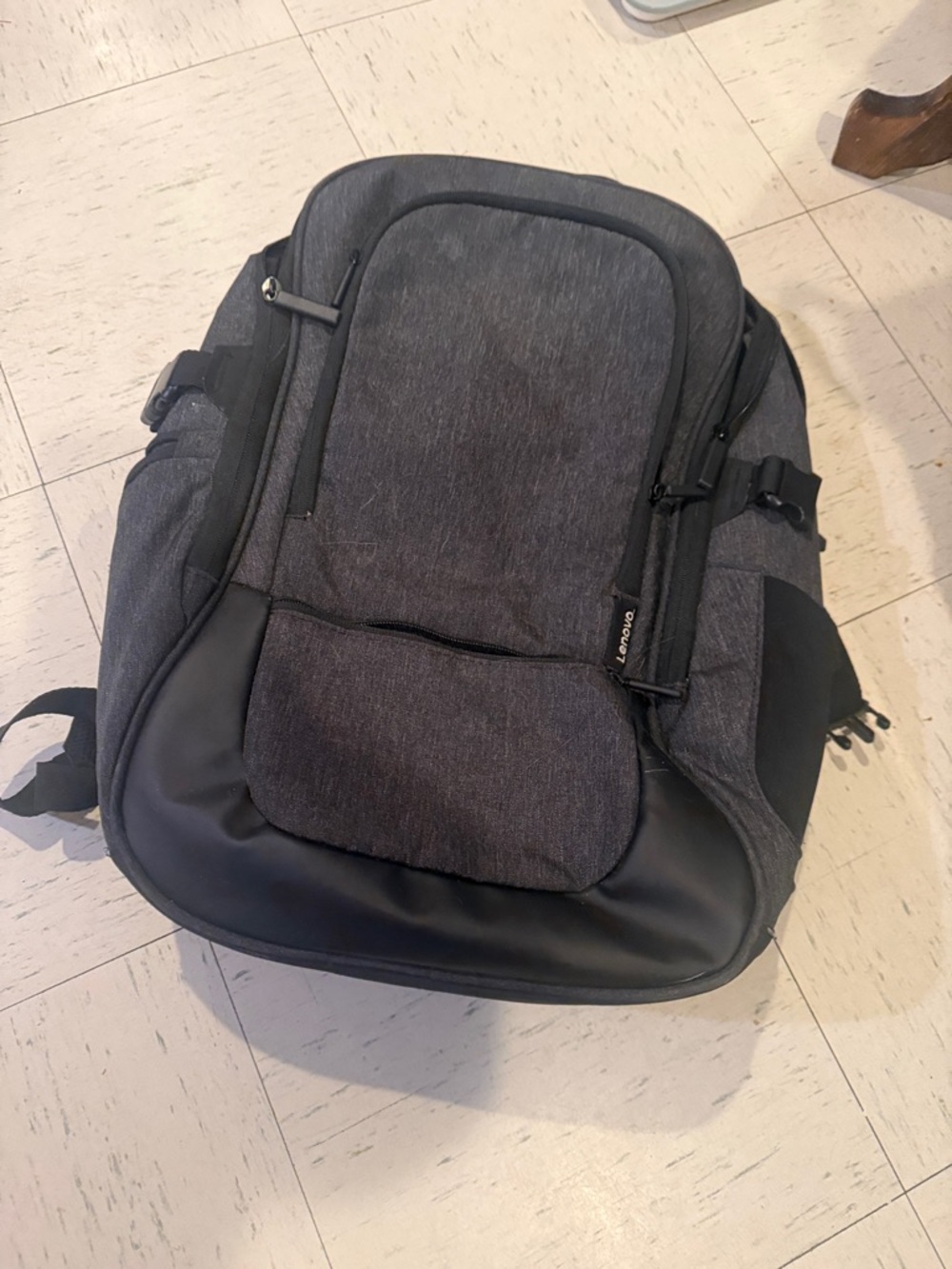 Lenovo Gray and Black Commuter Backpack